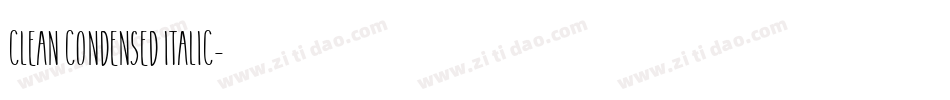 Clean Condensed Italic字体转换